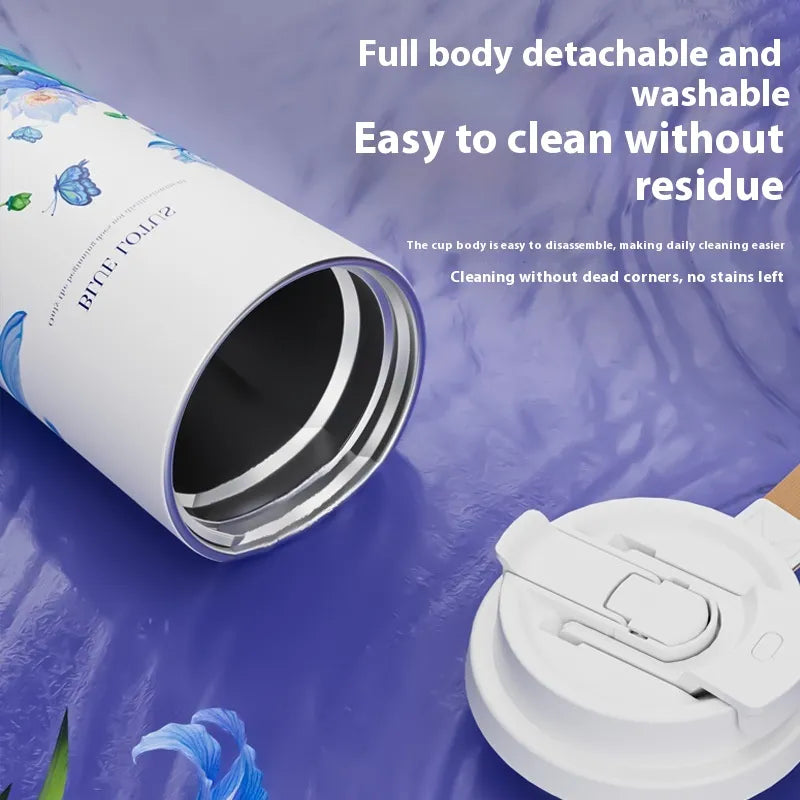 Sleek Floral Stainless Steel Travel Tumbler (550 ml)